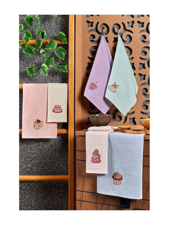 SteweHome Kitchen Towel Made of 100% Cotton in Pink Colour 40x60cm 6 Pieces