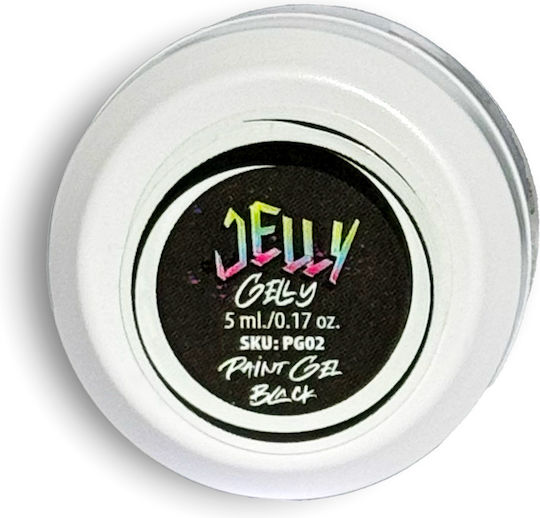 Jelly Gelly Nail Art Gel Νυχιών Black 5ml