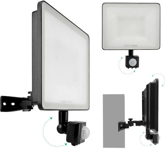Geyer Waterproof LED Flood Light 50W Natural White 4000K With Motion Sensor IP65