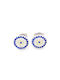 Silver Stud Earrings with Blue Stones