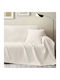 Liolios Home Ριχτάρι Τριθέσιου Καναπέ Chenille 180x300εκ. Off White