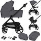 Lionelo Carmine Umkehrbar 3 in 1 Baby Kinderwagen Für Neugeborene Gray Stone