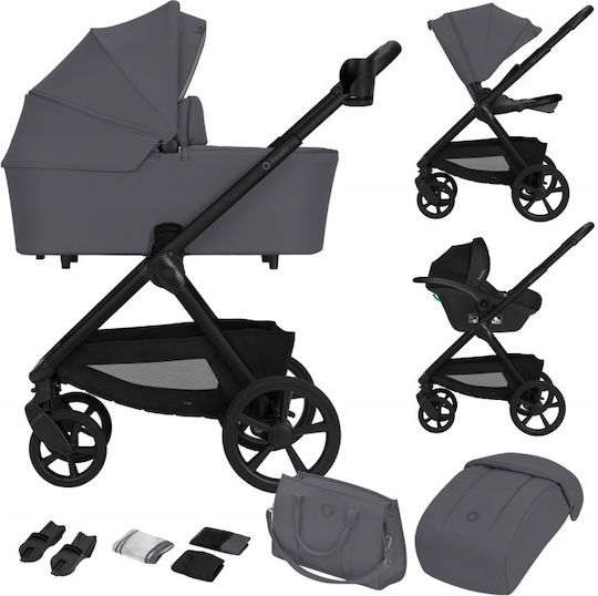 Lionelo Carmine Umkehrbar 3 in 1 Baby Kinderwagen Für Neugeborene Gray Stone