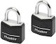 Master Lock Катинар Скоба с Ключ 20мм Черен 2бр