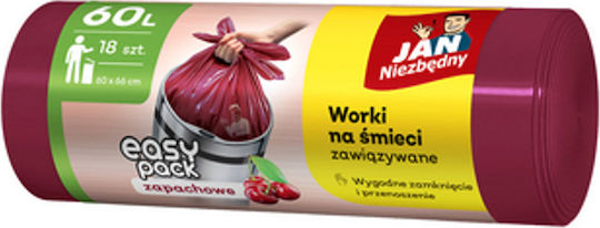 Jan Niezbędny Aromatic Trash Bags Capacity 60L With Handles 18 Pieces Transparent