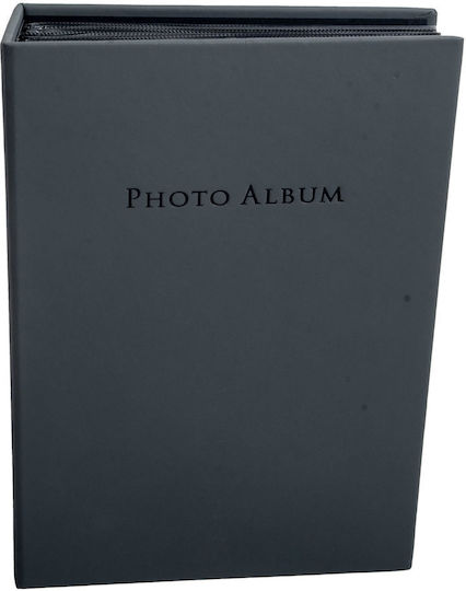 Photo Album Mascagni Black Cases 200 Photos 10x15 Dark Gray Artificial Leather Embossing S557 Gray