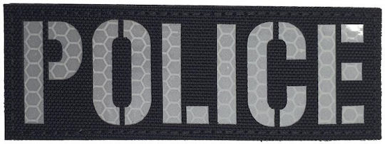 Police Insignă Reflectorizantă Mică Poliester 10 X 3,5 Cm Neagră