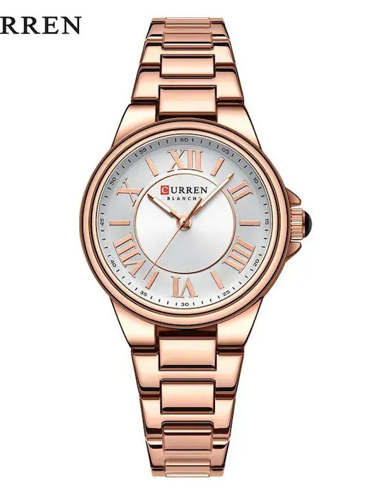 Womens Watch 33mm Battery With Pink Gold Metal Bracelet