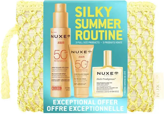 Nuxe Silky Summer Routine Set Σετ με Αντηλιακό Προσώπου & Αντηλιακό Σώματος SPF50