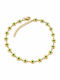 Charmy Gold Plated Anklet from Steel Green 23cm