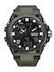 Analog/Digital Men's Battery Watch with Green Ceramic Bracelet