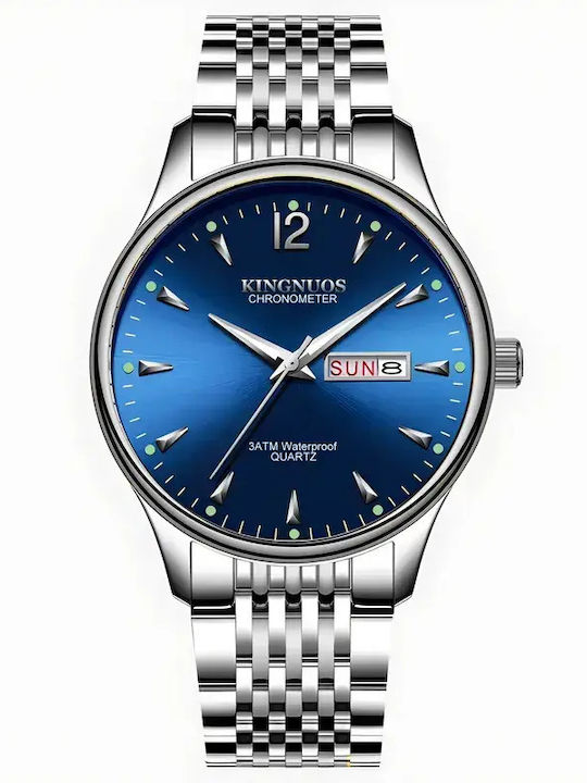 Men's Watch 40mm Battery with Silver Metal Bracelet