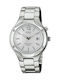 Casio Collection Ανδρικό Ρολόι Μπαταρίας με Ασημί Μεταλλικό Μπρασελέ