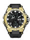 Analog/Digital Men's Battery Watch with Black Rubber Strap