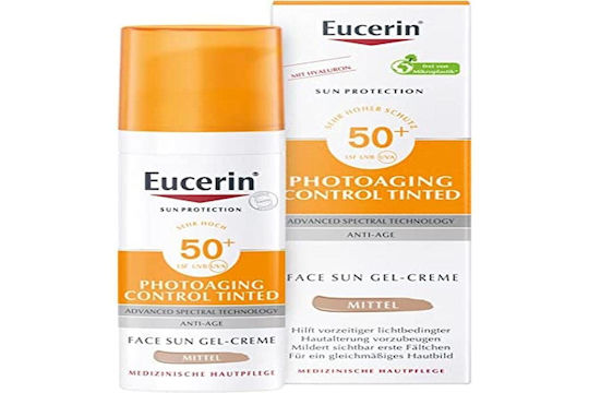 Eucerin Photoaging Control Gefärbte Gesicht Sonnencreme Spf50+ Dunkler Farbton X50 ml
