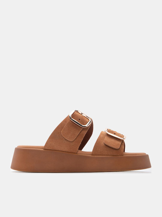 Luigi Leather Women's Flat Sandals Flatforms Ta...