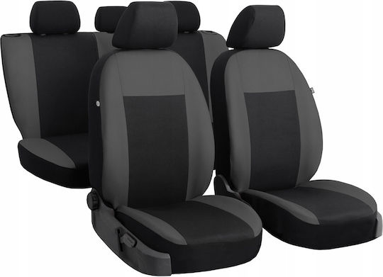 Car Seat Covers 5 Seats Drive Premium Fabric Gray Black