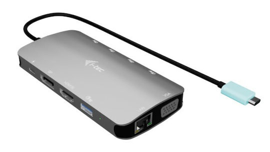 i-tec USB-C Docking Station with HDMI/DisplayPort 4K PD Ethernet and 3 Monitor Connection Silver (C31NANOTRIDOCKPD)