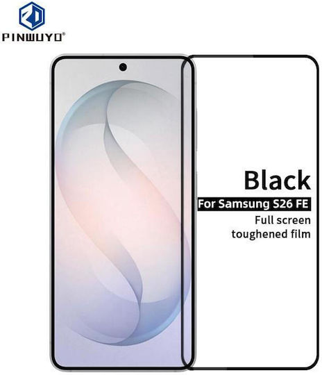 Galaxy S26 FE 5G Pinwuyo 9H 2.5D Vollflächiger Gehärteter Glas Displayschutzfolie Schwarz