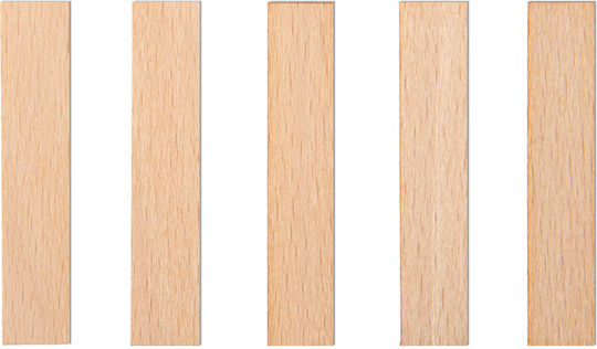 Wooden Wicks Candles 75x15x1 Mm 5 Pieces