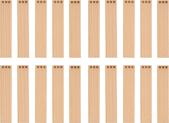 Wooden Wicks Engraving Stars 100x20x1 Mm 20 Pieces