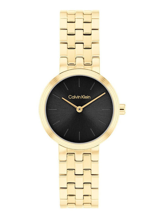 Calvin Klein Womens Watch Battery with Gold Metal Bracelet