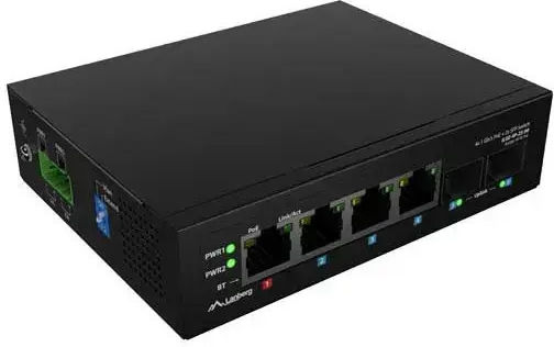 Lanberg ILGE-4P-2S-90 Unmanaged L2 PoE+ Switch with 4 Gigabit (1Gbps) Ethernet Ports