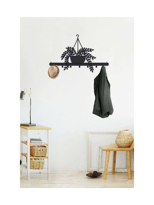 SteweHome Metal Wall Hanger 5 Hooks Green 55x23x23cm