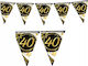 Banner Flags Papiergirlande 40. Geburtstag Schwarz Gold Party 300cm