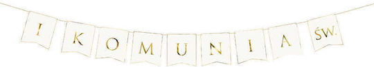 Banner Garland First Holy Communion White Gold