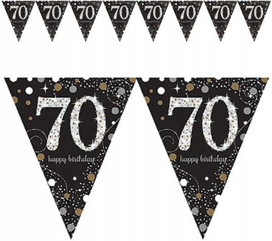 Banner Flags 70th Birthday Holographic Party 400cm