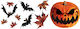 Dekorationsaufkleber Halloween Kürbis Blatt Fledermäuse