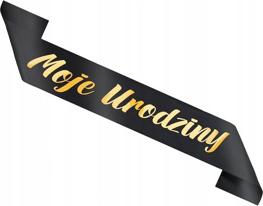 Birthday Sash My Birthday Celebrant Honoree Black Gold 160cm