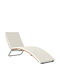 Șezlong Rattan cu Pernă Bej 175x57x80 cm