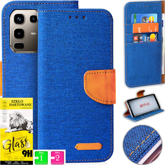 Infinix Note 50 Pro 4g Canvas Magnetische Handyhülle + 9h Gehärtetes Glas