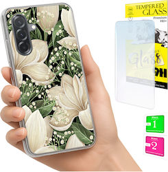 Samsung Galaxy A36 A56 Fonneo Fotohülle Rückseite Blumen Glas 9h
