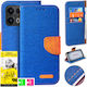 Case Oppo Reno 13 Pro 5g Canvas Magnetic Wallet Case + 9h Glass