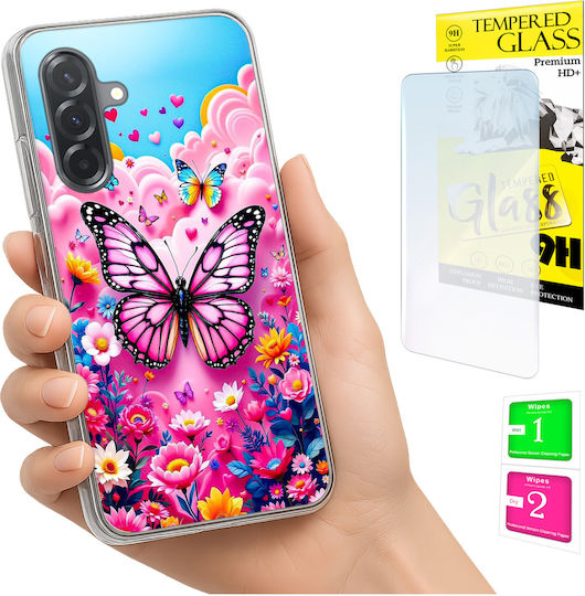 Калъф За Samsung Galaxy A36 A56 Снимка Задна Корица Пеперуда Стъкло 9h