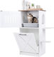 Costway Cat Litter Cabinet 2 Scratching Surfaces White 115 x 45 x 84 cm Ps7897wh