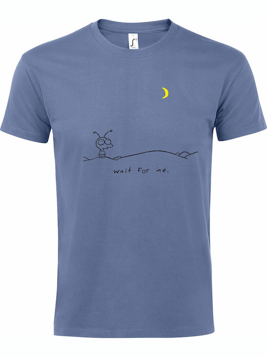 T-shirt Unisex " Moby Wait Me " Blue