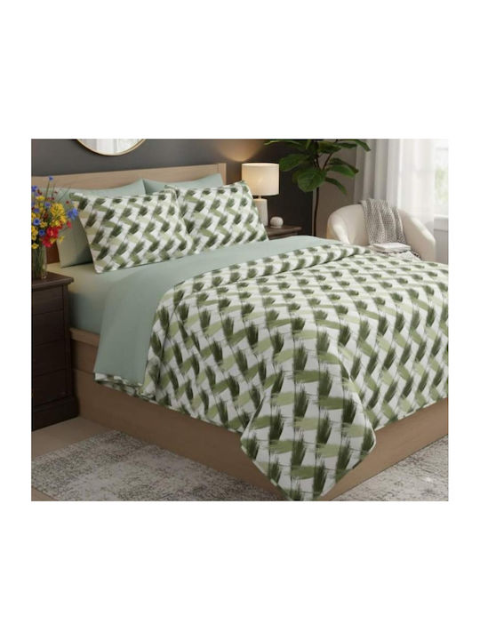 MayHome Set Bed Sheets Single with Rubber Hugger 100x200+25cm Beige 3 Pieces