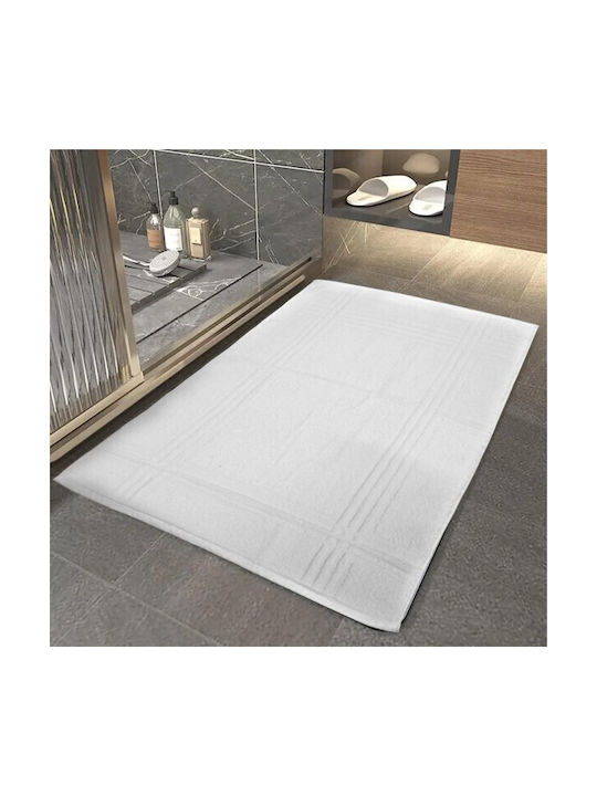 To megalo pazari Rectangular Summer Cotton White Rug 50x70cm