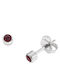 Senza Senza Steel Earrings with Burgundy Stones