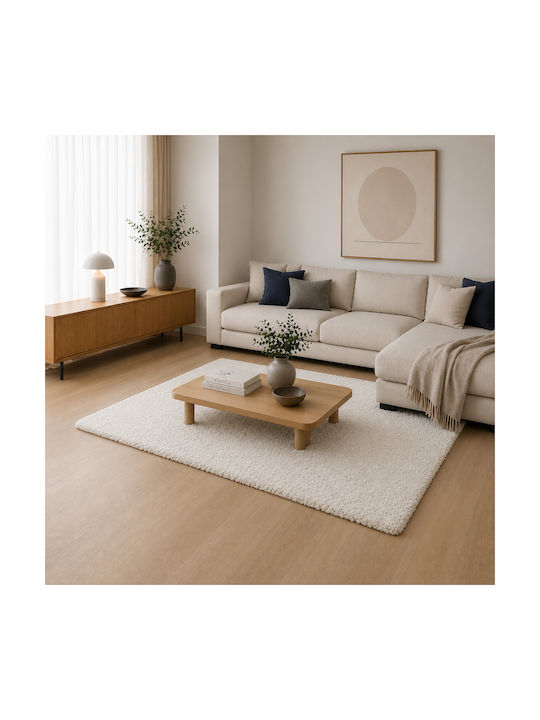 Noelia Living Room Rug Rectangular Shaggy White 120x170cm