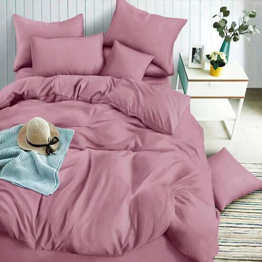 To megalo pazari Set King Size Bed Sheets with Rubber Hugger 220x240cm Rotten Apple 4 Pieces