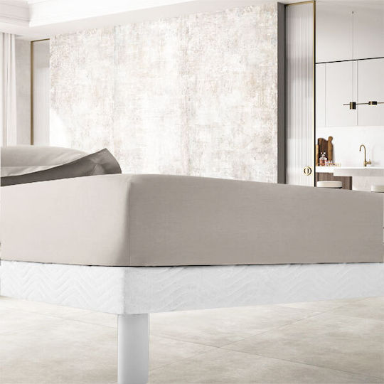 Το μεγάλο παζάρι Il-line Σεντόνι King Size με Λάστιχο 180x200+30εκ. Μπέζ