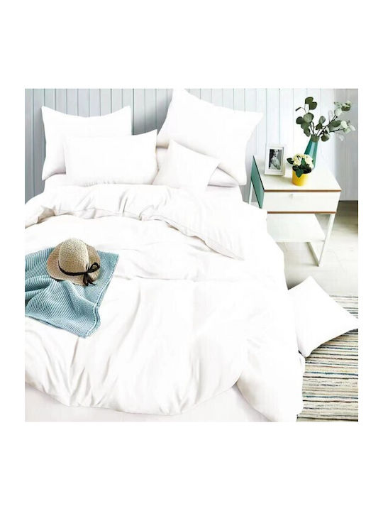 To megalo pazari Set Single Bed Sheets 160x240cm White 3 Pieces