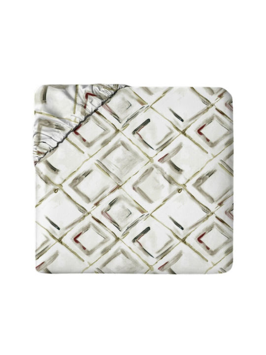 To megalo pazari Il-line Bed Sheet Double With Rubber Hugger 160x200+30cm White Olive
