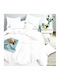 To megalo pazari King Size Bed Sheets Set With Rubber Hugger 220x240cm White 4 Pieces