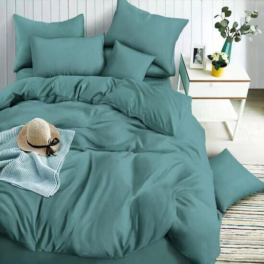Το μεγάλο παζάρι Σετ King Size 4τμχ 220x240εκ. με Λάστιχο Πετρόλ Το μεγάλο παζάρι Σετ King Size 4τμχ 220x240εκ. με Λάστιχο Πετρόλ